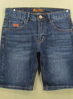 牛仔中裤五分裤男弹力修身短裤劳动服夏款全新品B107/52536-08