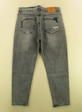 牛仔裤九分裤男36码弹力修身锥形小脚裤名牛长裤子P309/68508-14