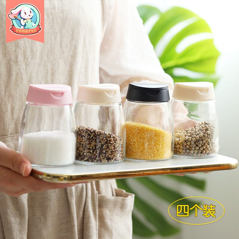 厨房透明玻璃调料盒盐罐调味罐家用佐料瓶防潮糖罐味精调味瓶套装|ruв категории кухня/посуда, кухонный Гаджет/кухня хранения, тарного хранения/кухня хранения посуды, приправы бутылки - от Buy2taobao.com для оказания профессиональной услуги покупки агента Taobao