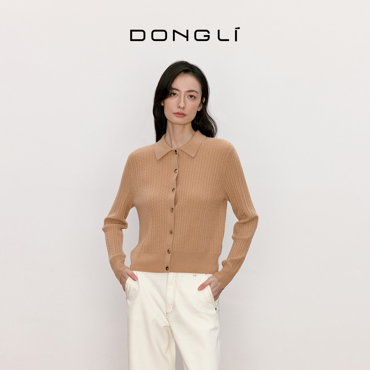 东黎小山羊绒 雅韵领裳 女士细绞花翻领长袖衬衫羊绒针织开衫5165,女装/女士精品,羊绒衫,淘宝优惠券,粉丝福利购,淘宝优惠卷