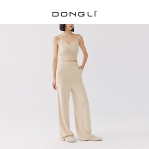 东黎 溯源款 秀场同款-尚流双韵 女士山羊绒拖地阔腿休闲长裤4251