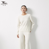 女士针织露背平织纹优雅性感简约羊绒衫 东黎溯源款 山羊绒 3521
