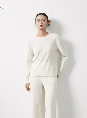 东黎溯源款 山羊绒 女士针织露背平织纹优雅性感简约羊绒衫3521