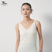 V领针织女士吊带背心简约纯色无袖 东黎山羊绒 2025秋冬季 打底3666