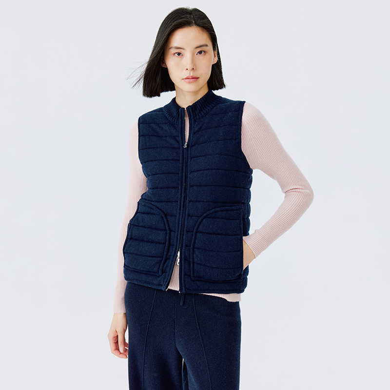 东黎山羊绒开衫马甲无袖保暖背心