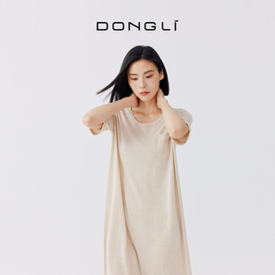 东黎秀场同款-静谧舒悦 100%精纺羊绒女士中长款春秋连衣裙 4704
