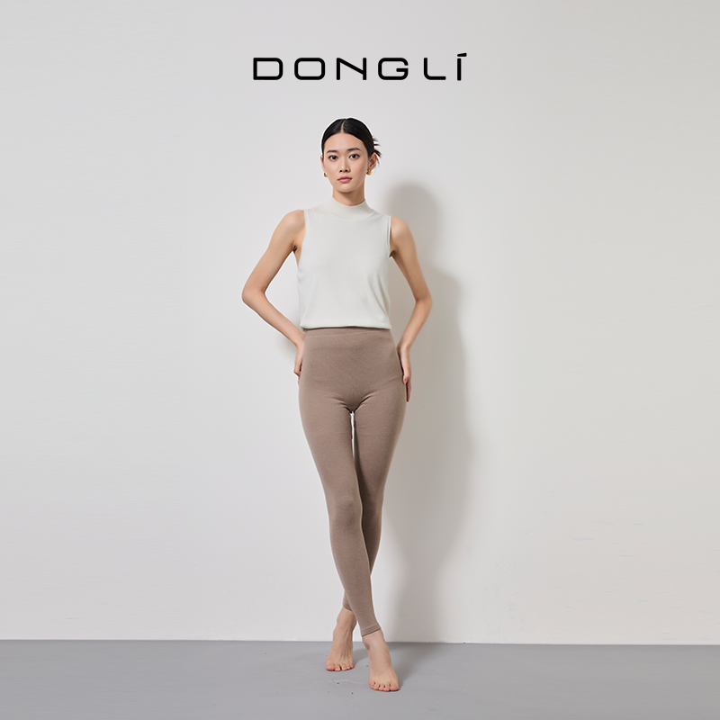 东黎山羊绒桑蚕丝 女士秋冬丝绒精纺弹力打底裤保暖裤紧身裤2558