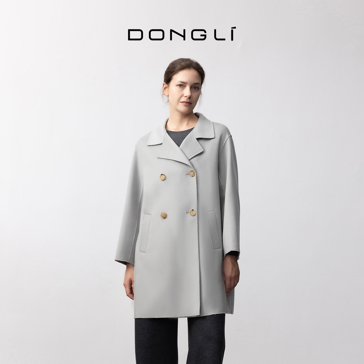 东黎女士拼接流苏西服大衣外套