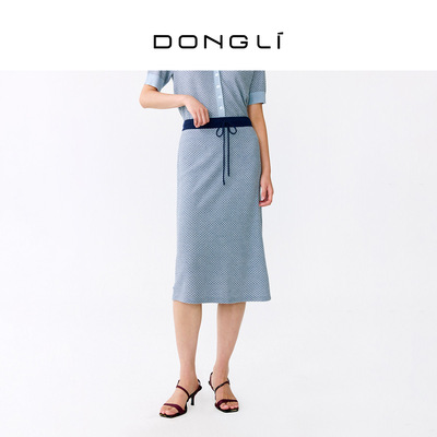 东黎女士提花直筒半身裙