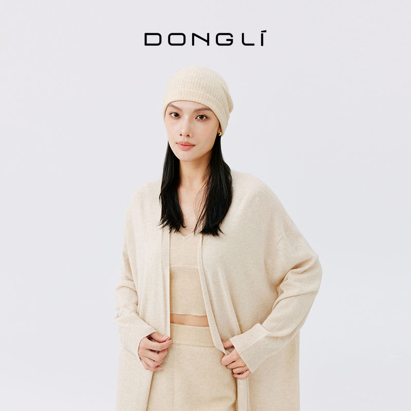 东黎山羊绒保暖针织冷帽