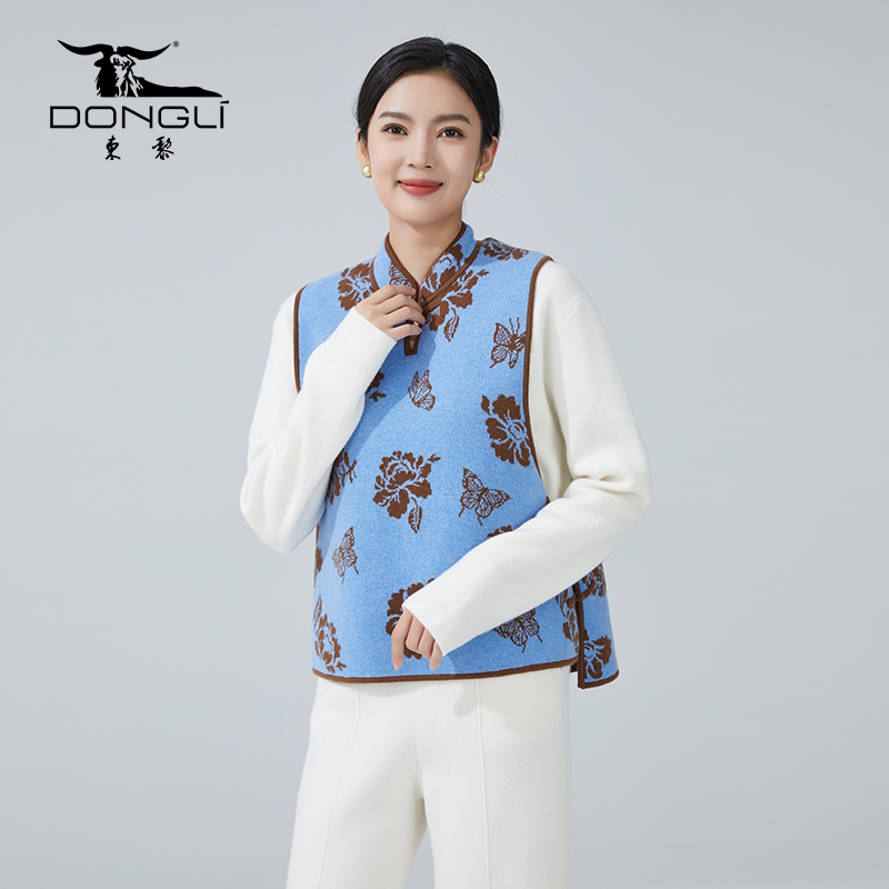 东黎无袖套头衫立领简约