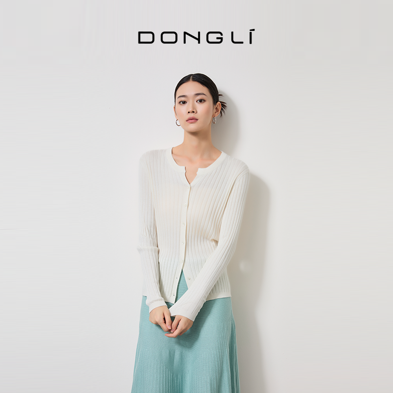 东黎丝绒款圆领薄款开衫女