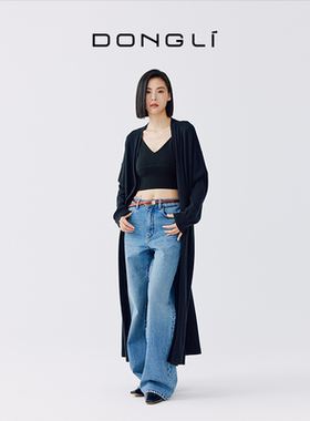东黎 溯源款 秀场同款-三色悦绒轻启 小山羊绒V领长款开衫女 4720