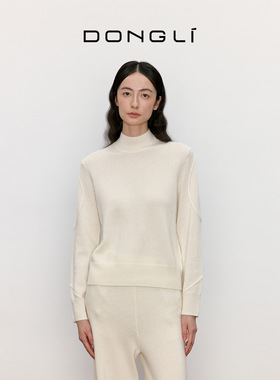 东黎•山羊绒 秋冬半高领纯羊绒套头衫女纯色针织衫毛衣热销 4756