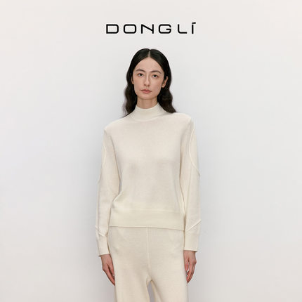 东黎•山羊绒 秋冬半高领纯羊绒套头衫女纯色针织衫毛衣热销 4756