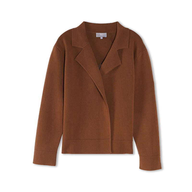 东黎女士粗纺西服领开衫