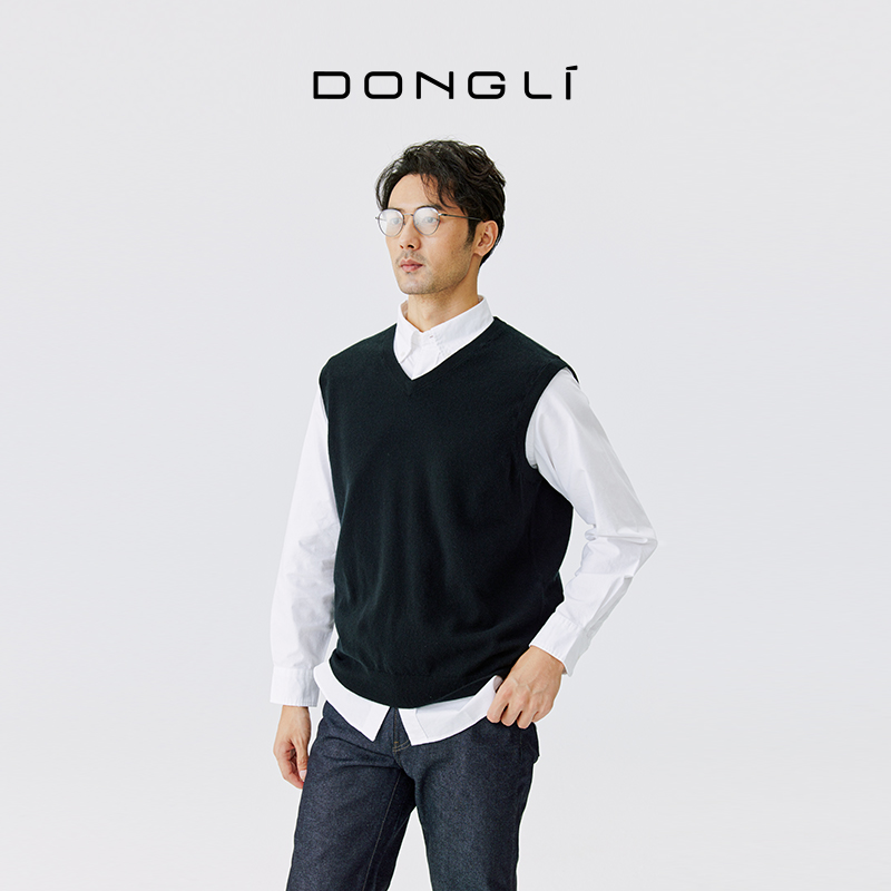 东黎山羊绒马甲宽松休闲