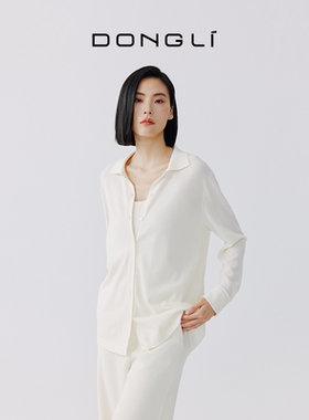 东黎 溯源款 秀场同款-纯悦三色 小山羊绒秋冬翻领衬衫外套女4717