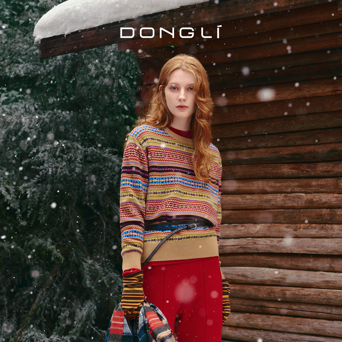 东黎 童心未远-林间画册 山羊绒 秋冬季女士撞色彩条针织毛衣5574,女装/女士精品,羊绒衫,淘宝优惠券,粉丝福利购,淘宝优惠卷