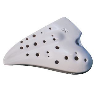 洪啸陶笛三管AC调白釉款 三管中音C调 复管 轻吹款 初学适用