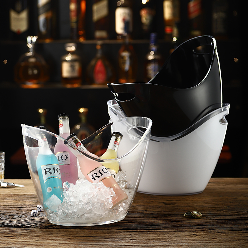 塑料透明元宝冰桶 亚克力香槟桶酒吧KTV啤酒冰酒桶商用大号冰粒桶