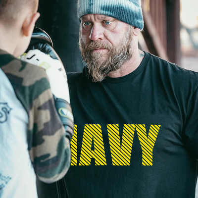 前沿观察组ins潮牌时尚NAVY印花短袖重磅运动男款夏季美式圆领T恤