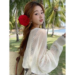 洋气小衫 冰丝针织防晒开衫 小坎肩披肩外搭配裙子 外套女夏季 薄款