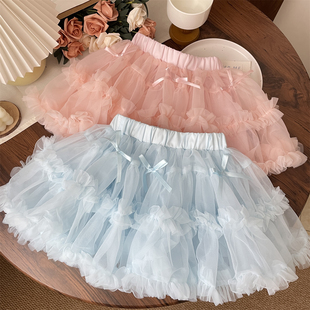 春夏宝宝蝴蝶结tutu半身蓬蓬裙女童短裙儿童纱纱裙小女孩公主裙女