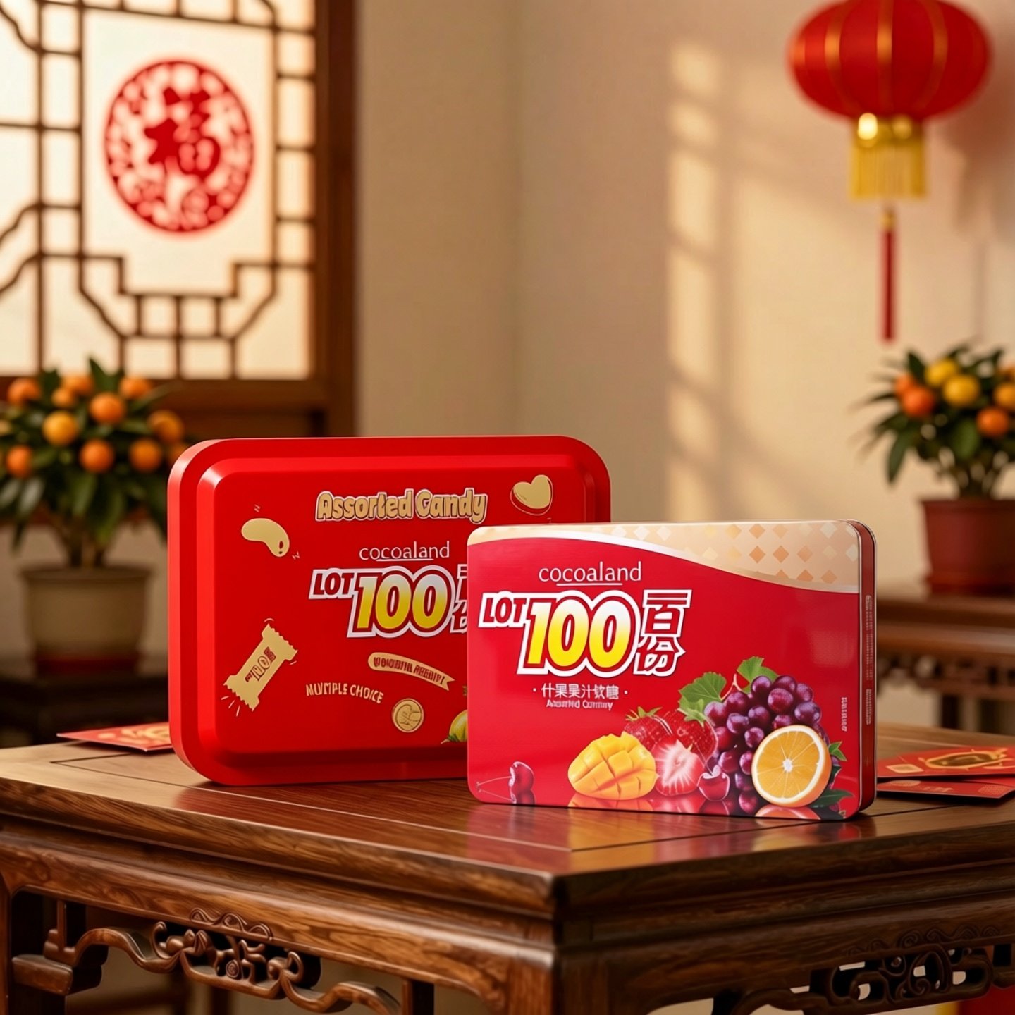 一百份什果果汁软糖礼盒水果糖混合果汁儿童零食lot100圣诞年货