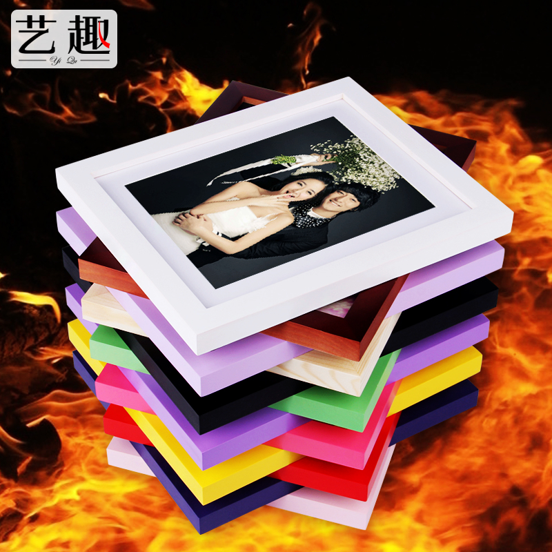 实木相框挂墙摆台7寸6 8 10 12 A4 A3 16寸创意相架拼图像框画框