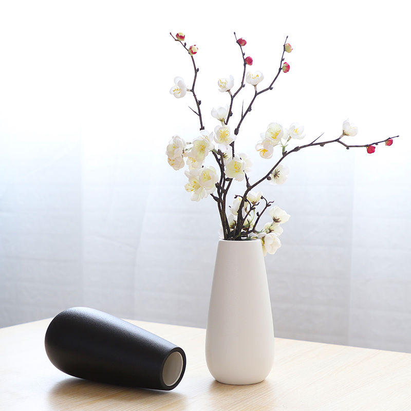 陶瓷花瓶简约家居饰品摆件干花仿真花水培花器ins装饰品插花花插