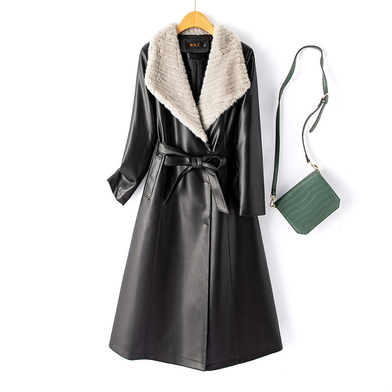 海宁真皮皮衣女中长款2025冬季新款加绒保暖绵羊皮羽绒服显瘦外套