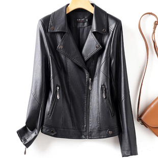 海宁真皮皮衣短款女士2025秋季新款时尚显瘦羊皮夹克机车韩版外套