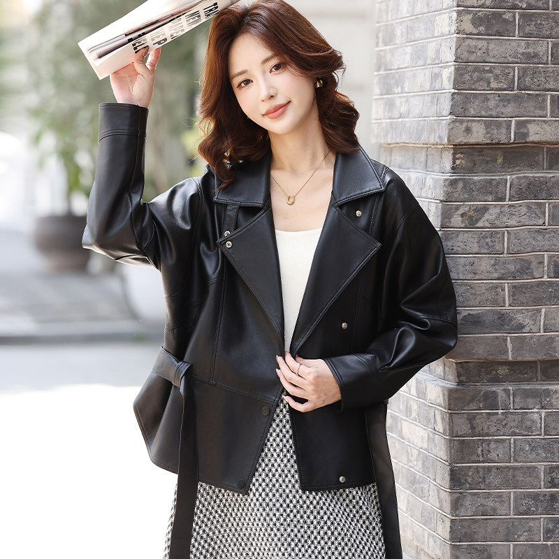 海宁真皮皮衣外套女士绵羊皮夹克