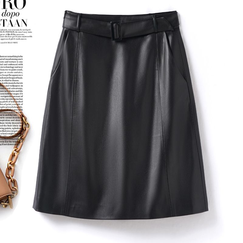 海宁真皮显瘦半身裙绵羊皮包臀裙