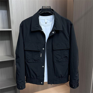 外套男潮流时尚 春秋款 青年百搭工装 休闲翻领夹克韩版 帅气上衣 男士
