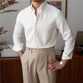 商务休闲西装 免烫易打理正装 男高级感英伦老钱风男装 衬衫 衬衣 长袖