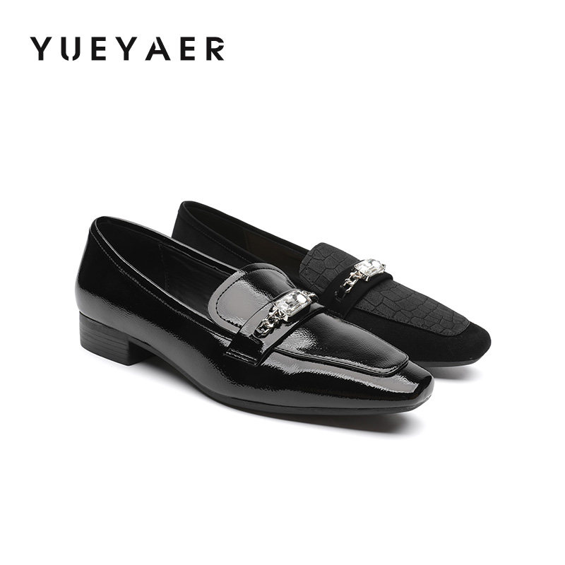 月芽儿2025秋季新款通勤粗跟乐福鞋女简约法式气质单鞋时尚小皮鞋,女鞋,乐福鞋（豆豆鞋）,淘宝优惠券,粉丝福利购,淘宝优惠卷