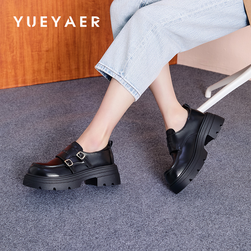 月芽儿2025秋季新款英伦风粗跟乐福鞋女学院风jk制服小皮鞋女单鞋