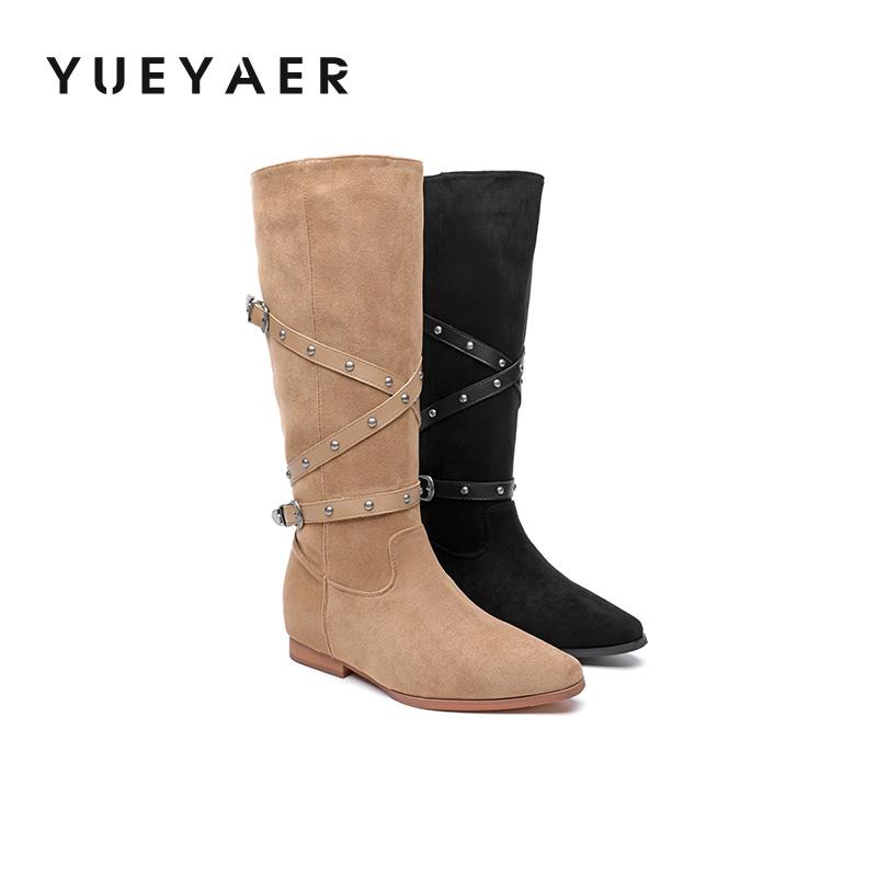 月芽儿2024新款复古磨砂皮靴