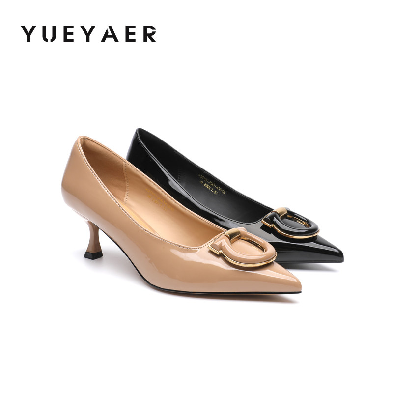 月芽儿一脚蹬浅口单鞋女2026春季新款法式配裙子尖头高跟通勤女鞋