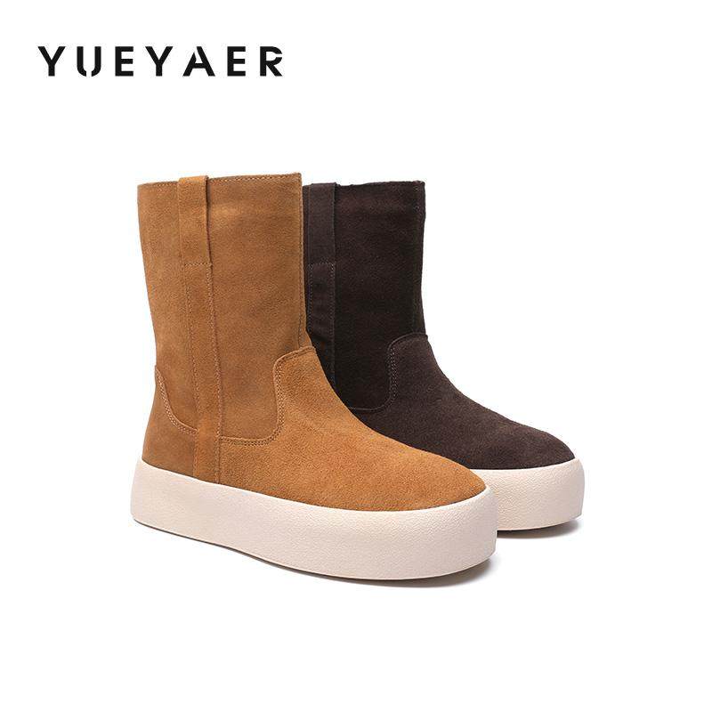 月芽儿复古中筒雪地靴女款新款加绒加厚棉鞋冬季厚底内增高靴,女鞋,时尚雪地靴,淘宝优惠券,粉丝福利购,淘宝优惠卷