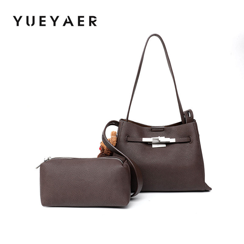 月芽儿2026新款托特包女手提包女包休闲简约风通勤复古单肩斜挎包