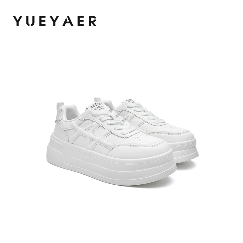 月芽儿厚底小白鞋女2025秋季新款透气轻便增高休闲户外运动鞋板鞋,女鞋,时尚休闲鞋,淘宝优惠券,粉丝福利购,淘宝优惠卷