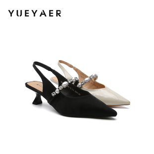 月芽儿高跟鞋女气质高级不累脚2026春夏季新款凉鞋细跟法式单鞋子