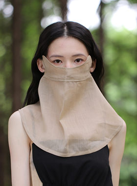 天然透气国风轻薄苎麻面纱