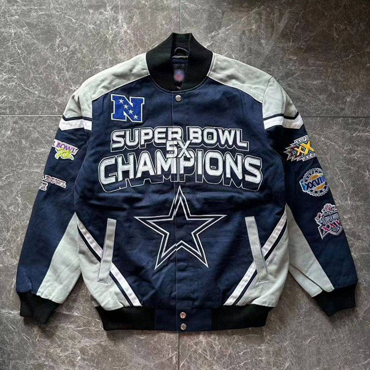 NFL达拉斯牛仔队超级碗Cowboys秋冬男女潮牌刺绣棒球服宽松夹克