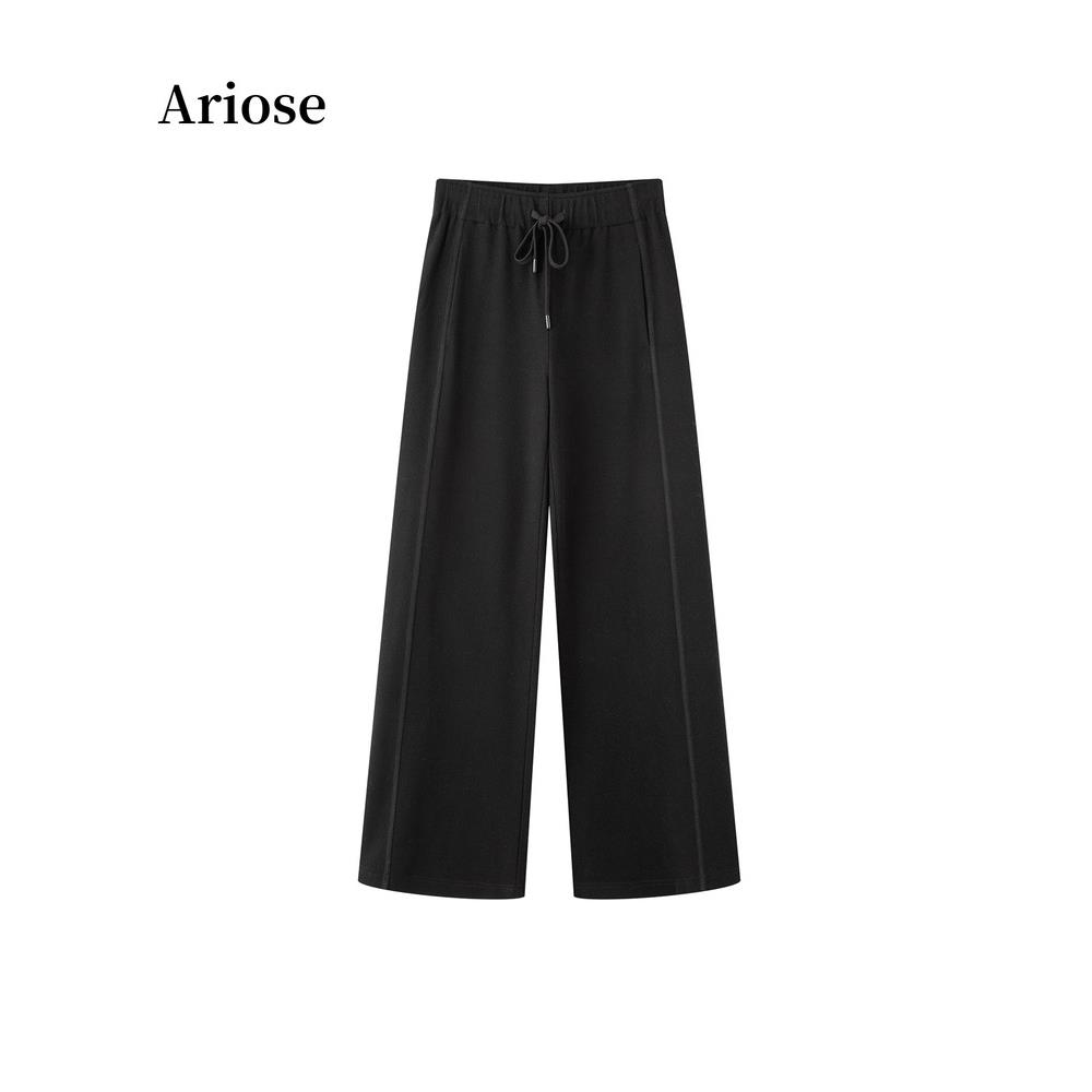 Ariose艾诺丝雅诗官方正品2025秋款高腰显瘦休闲阔腿裤女AR314123