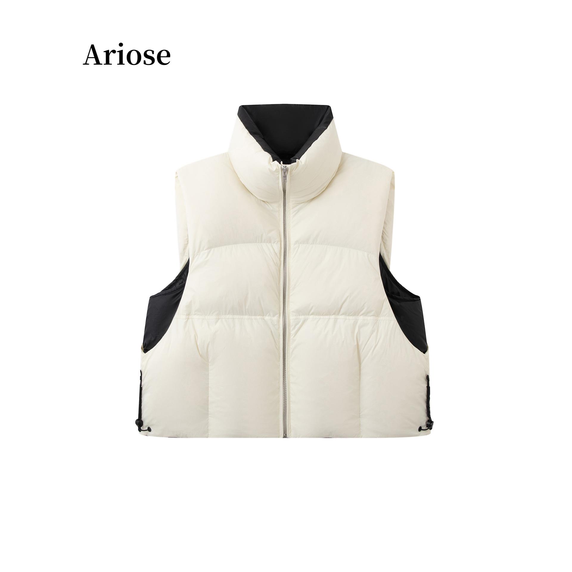 Ariose艾诺丝雅诗官方正品2025冬款加厚宽松羽绒服马甲女AR004122