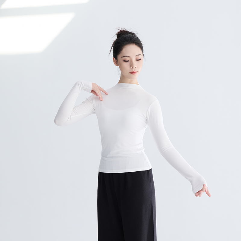 舞由吾律半高领打底衫形体训练服